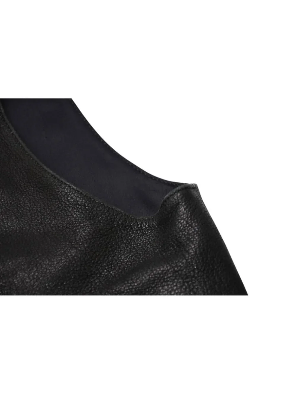 Chrome Hearts Leather Vest Cross Ball Button Black M